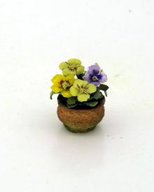 Dollshouse 12th scale Potted Pansies